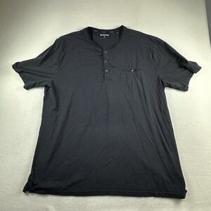 Butter Cloth Shirt Mens XXXL Black Icy Cotton Short Sleeve Henley Performance